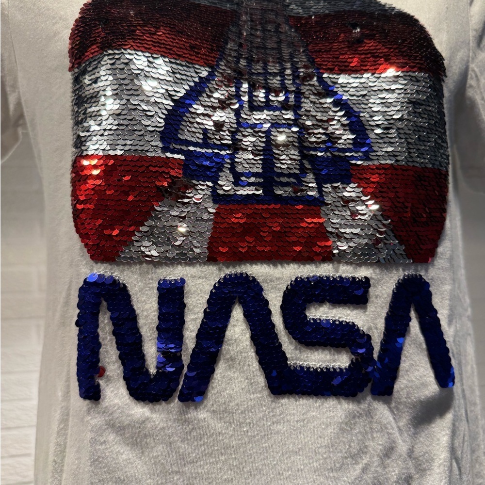 White Sequin NASA Logo Tee - Picture 2 of 4